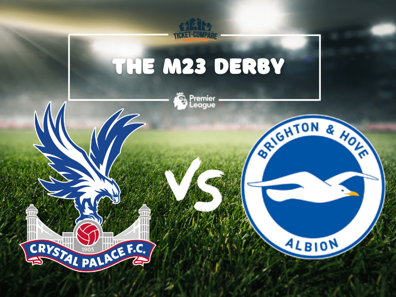 Crystal Palacen ja Brightonin logot kentällä