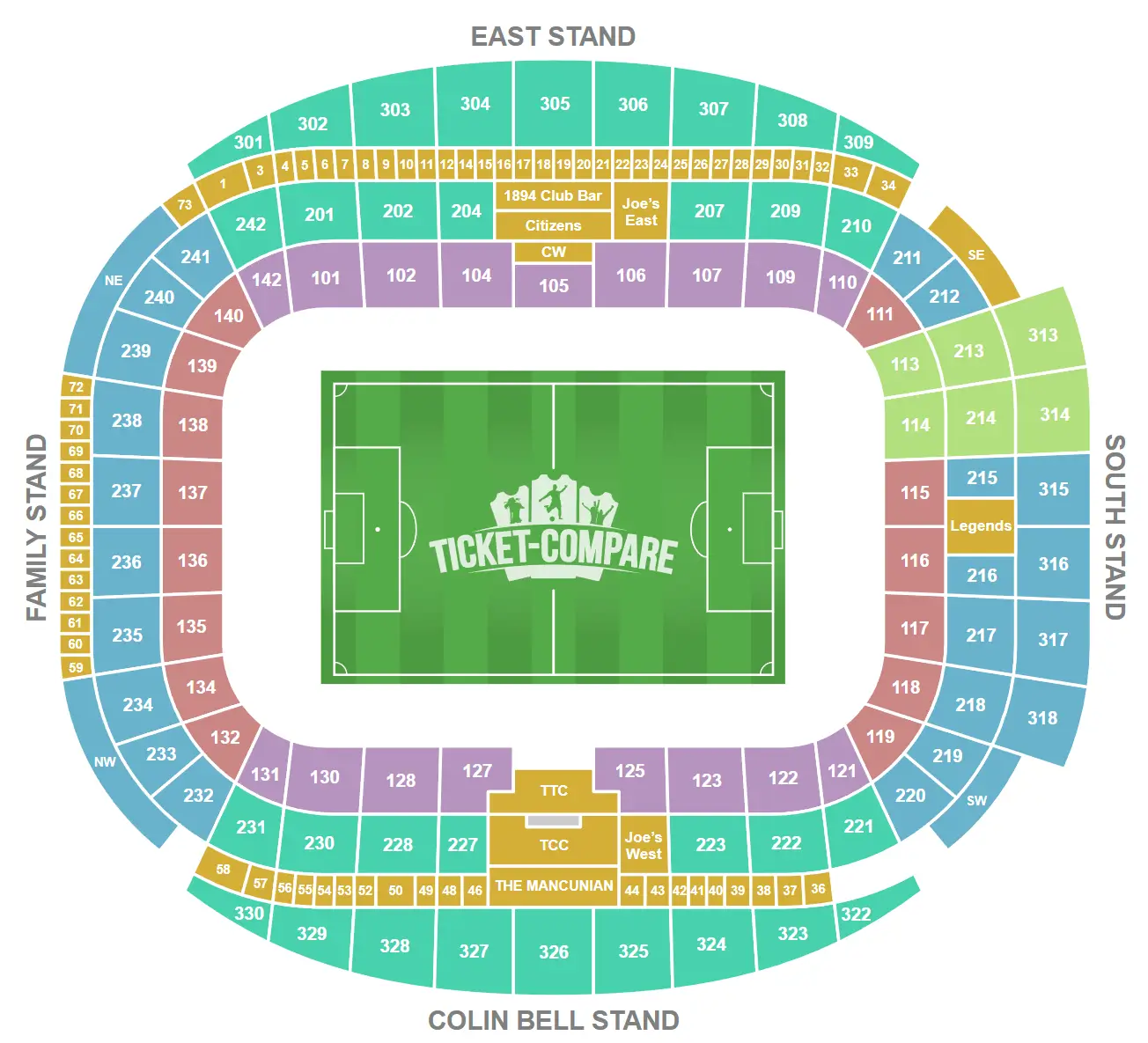 Etihad Stadium Istumapaikkakartta