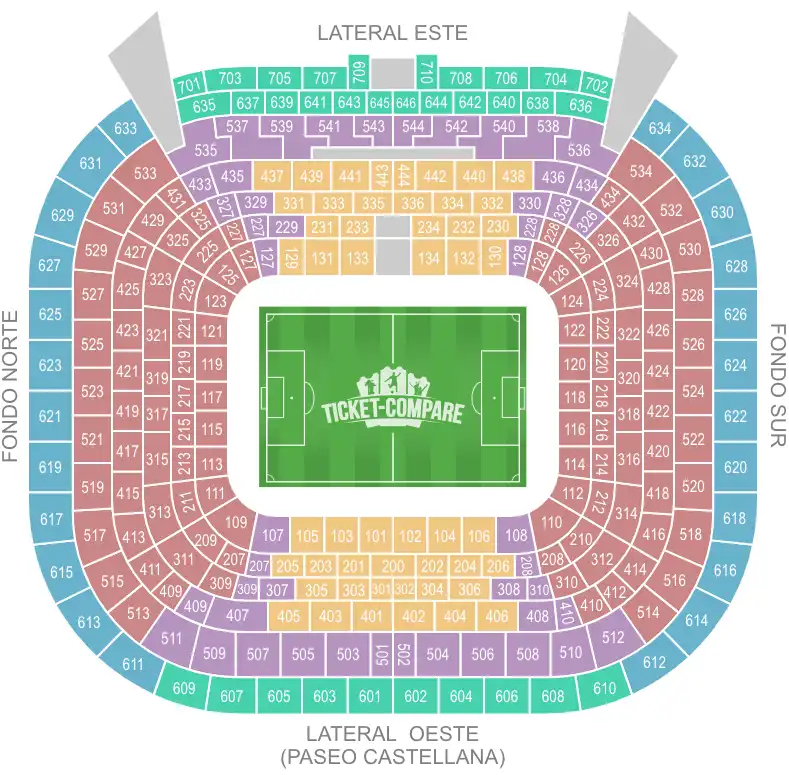 Santiago Bernabeu Istumapaikkakartta