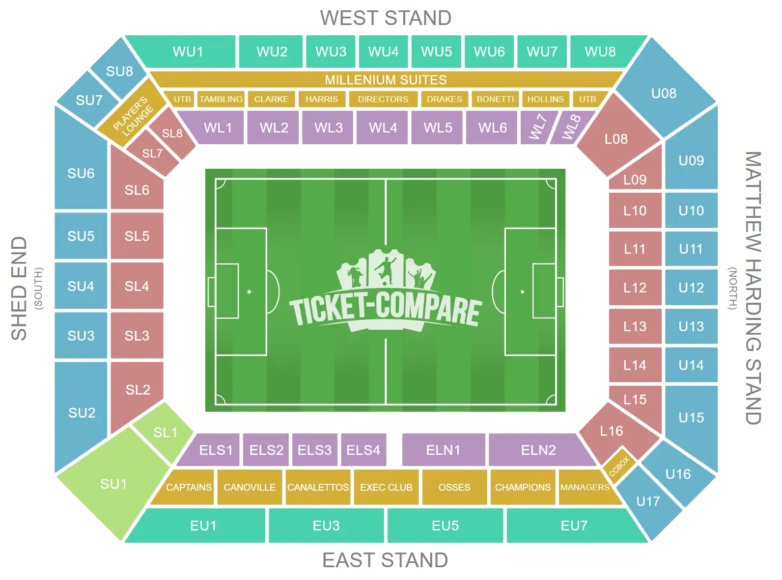 Stamford Bridge Istumapaikkakartta