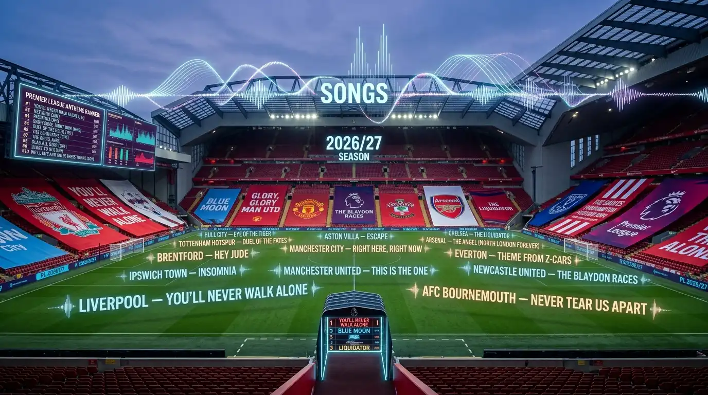 Top 20 Premier League -joukkueiden sisääntulobiisit background image