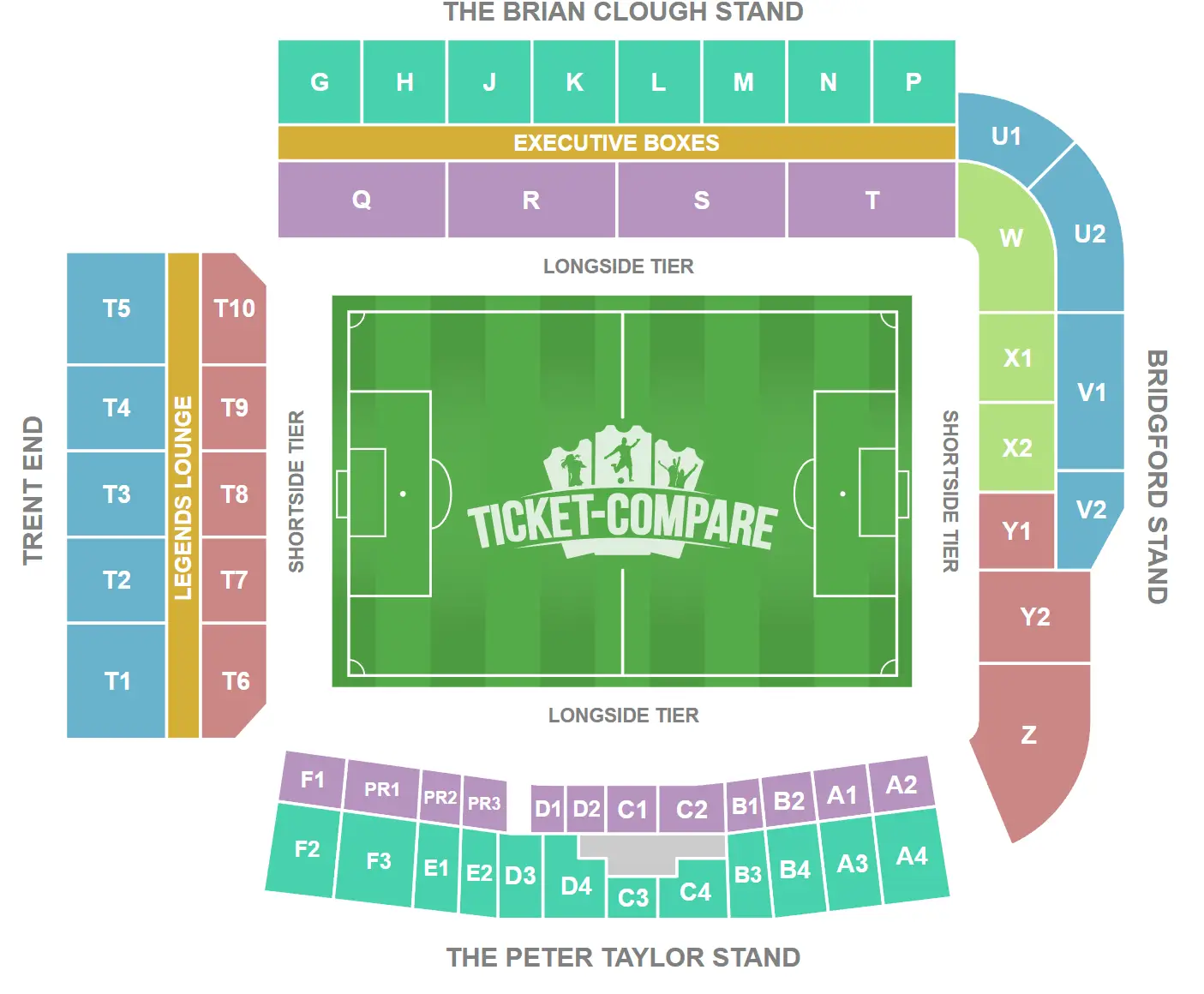 City Ground Istumapaikkakartta