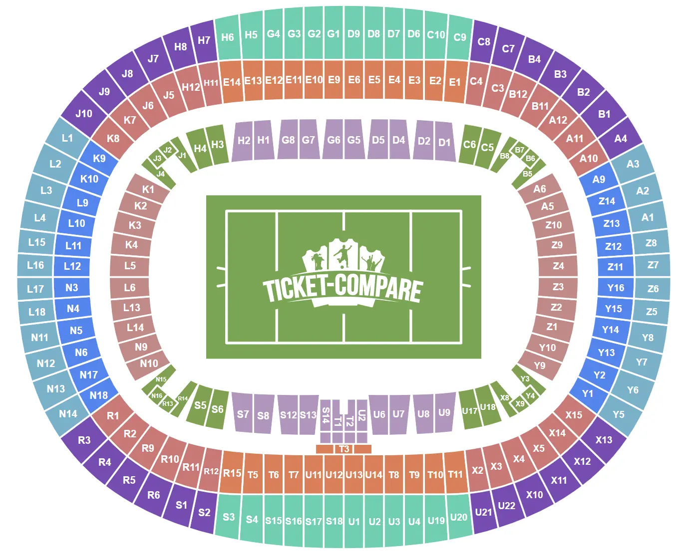 Stade de France Istumapaikkakartta