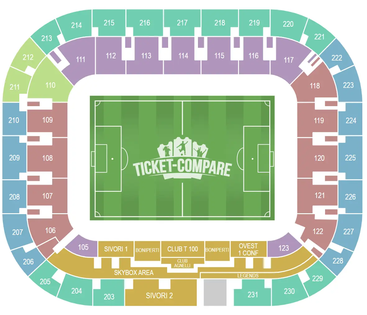 Juventus Stadium Istumapaikkakartta