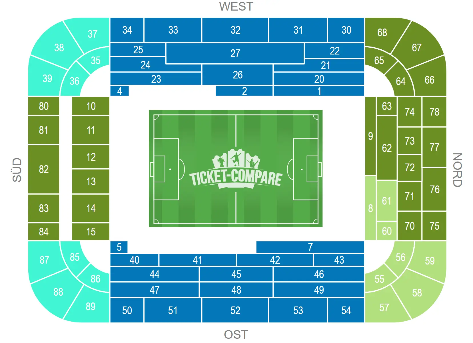 Signal Iduna Park Istumapaikkakartta