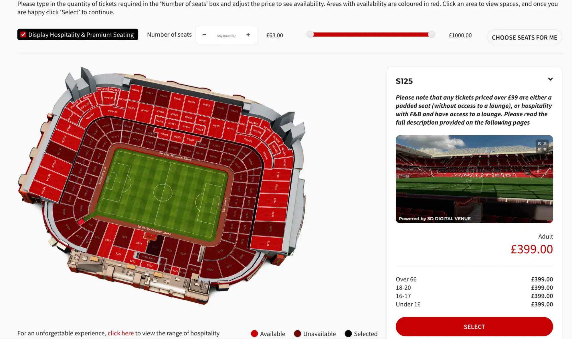 hospitality seats screenshot