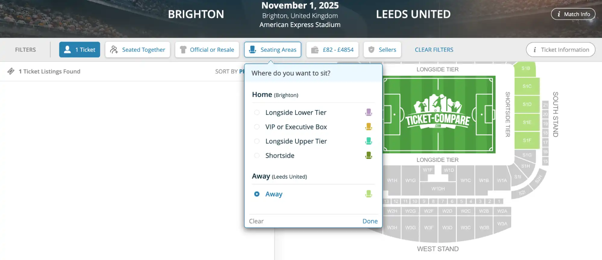 kuvankaappaus 'Katsomoalueet' valikosta