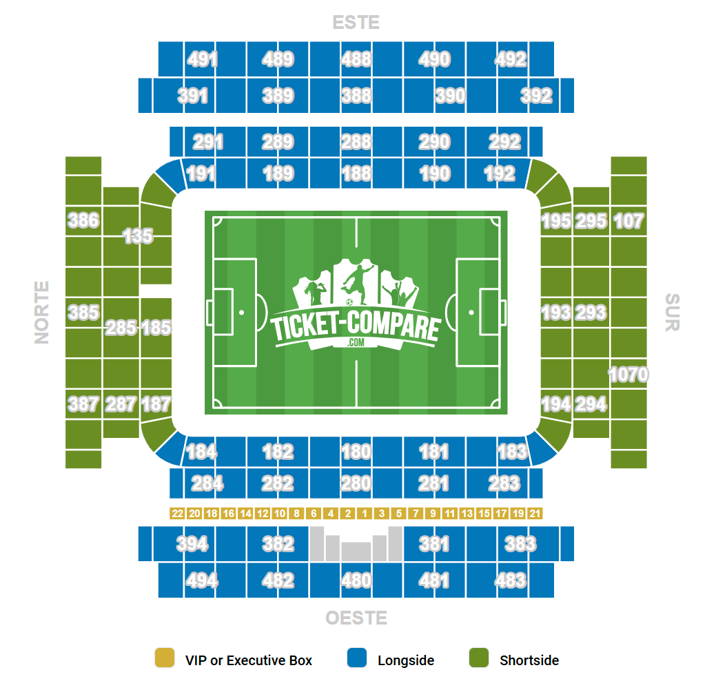 Estadio Carlos Tartiere Istumapaikkakartta