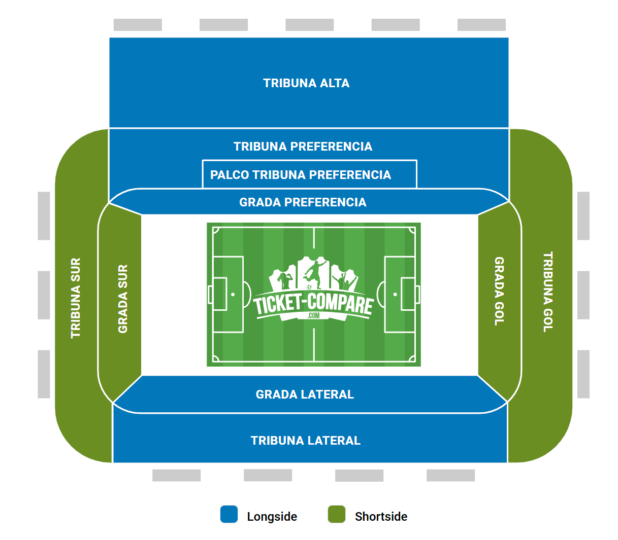 Estadio El Sadar Istumapaikkakartta