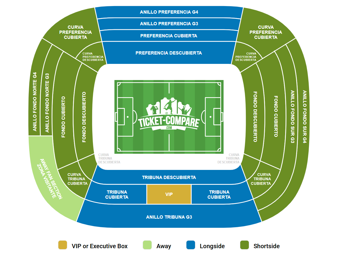 Estadio Martinez Valero Istumapaikkakartta