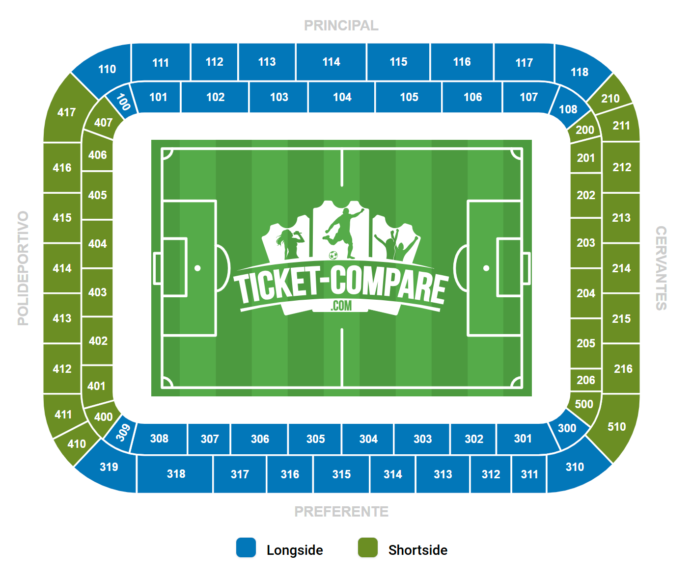 Estadio Mendizorrotza Istumapaikkakartta