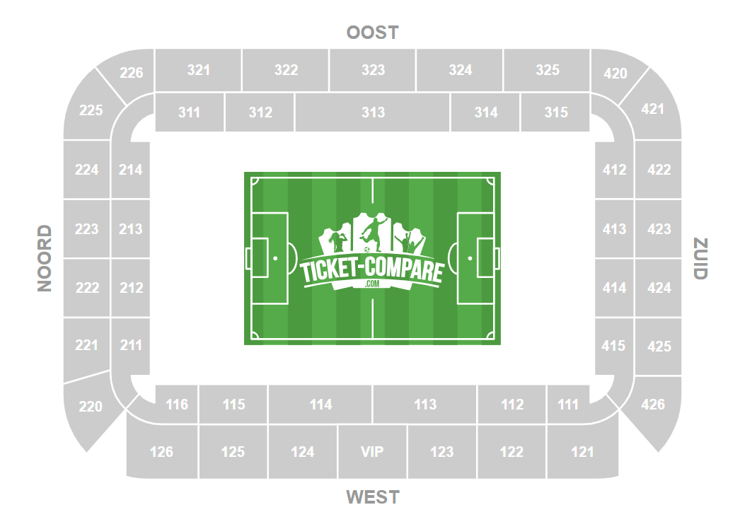 Jan Breydelstadion Istumapaikkakartta