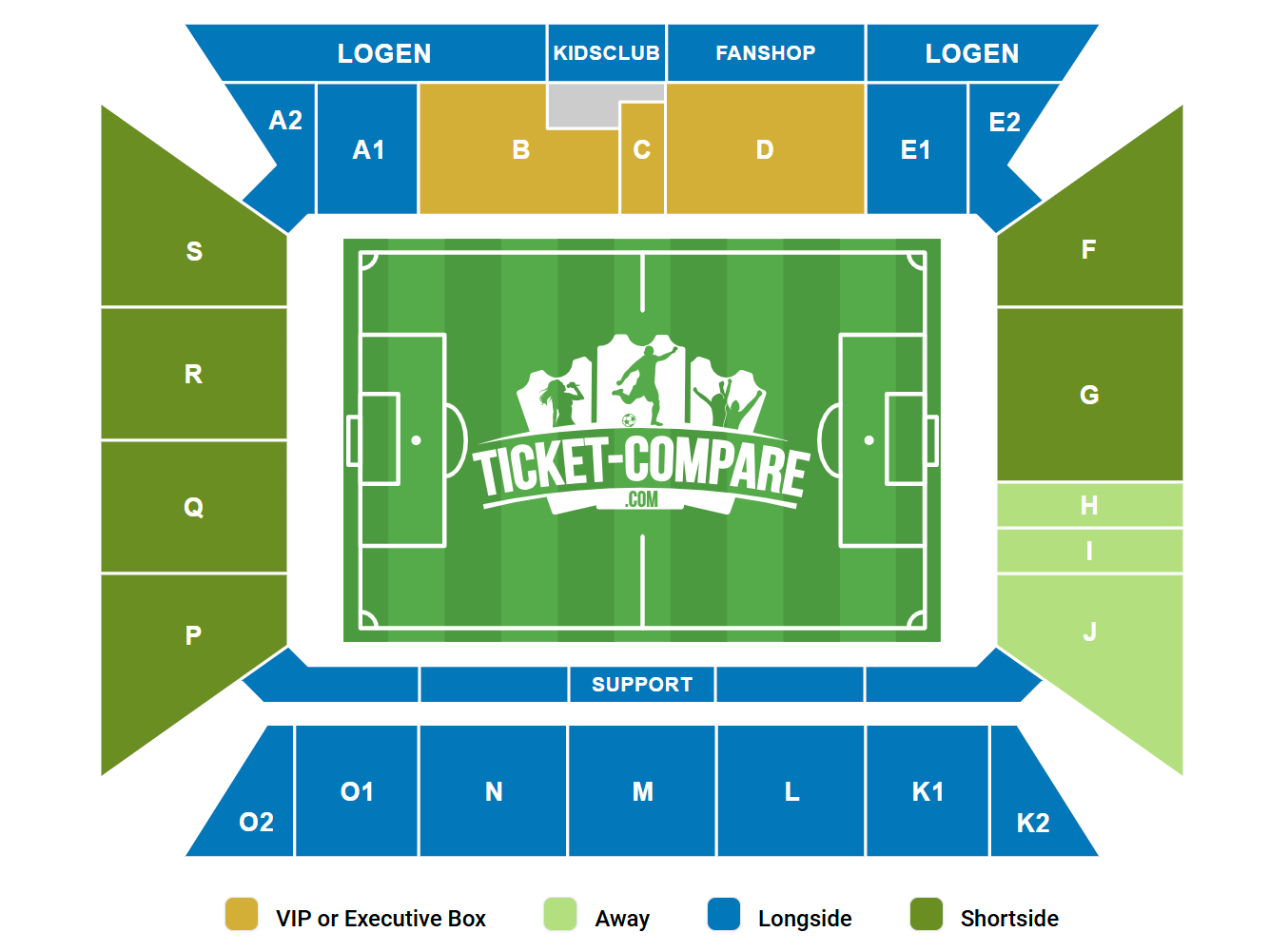 Mewa Arena Istumapaikkakartta