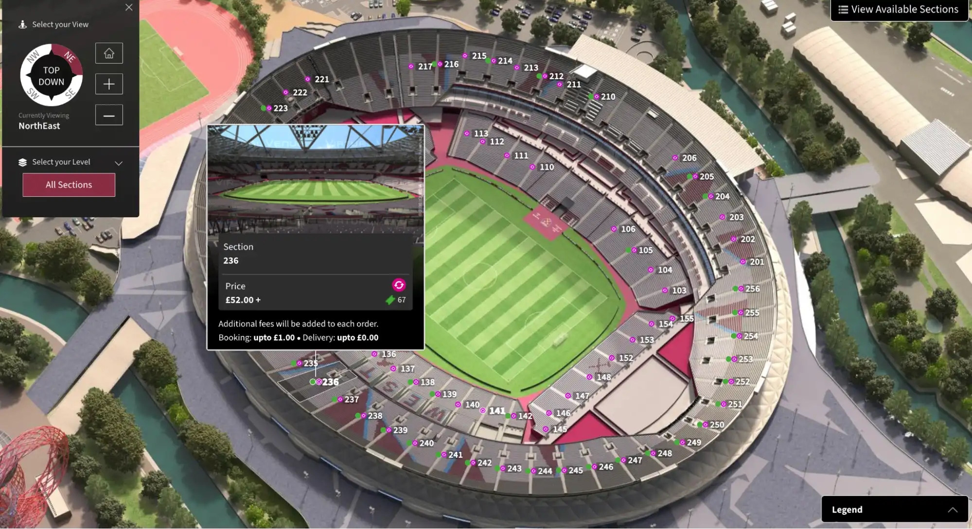 Kuvakaappaus: Saatavilla olevien paikkojen esikatselu