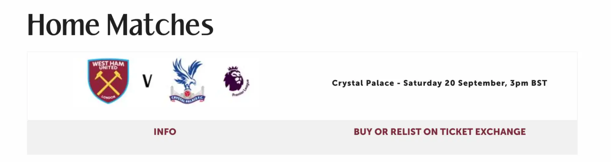 Kuvakaappaus: Buy or relist in tickets exchange -napista