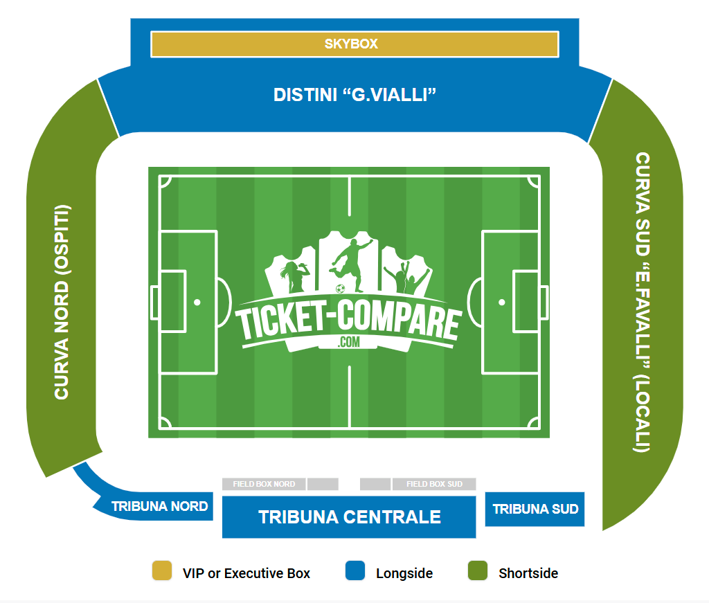 Stadio Giovanni Zini Istumapaikkakartta