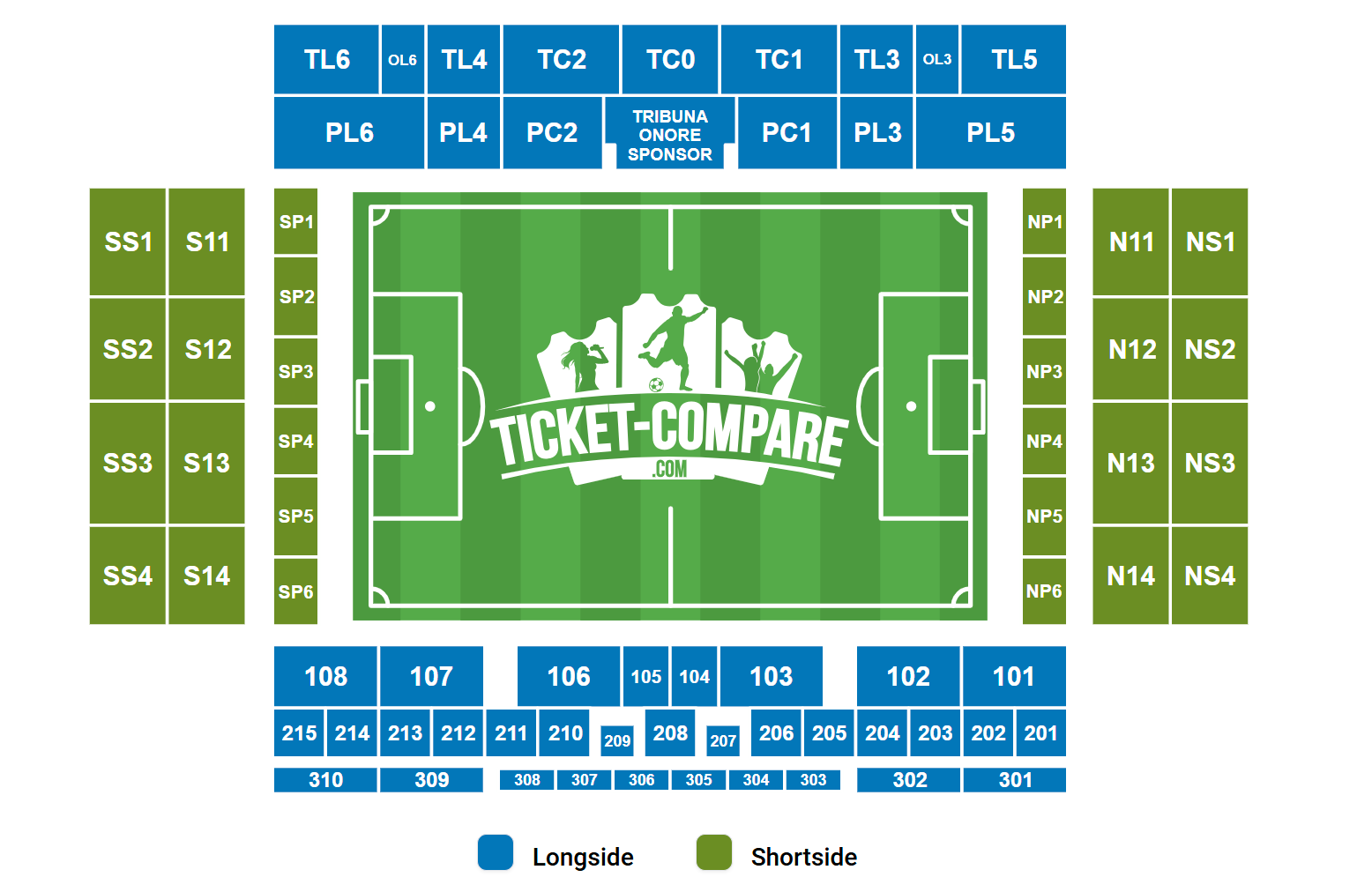 Cornella-El Prat Stadium Istumapaikkakartta