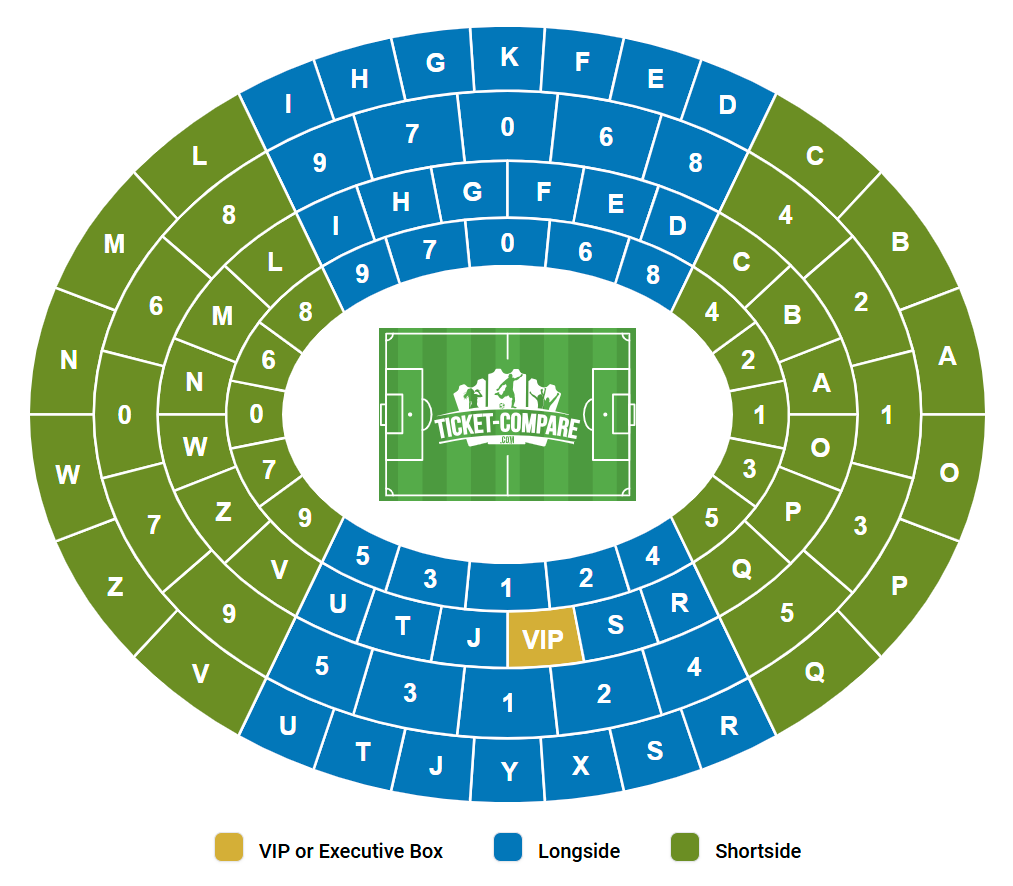 Stadio Marcantonio Bentegodi Istumapaikkakartta