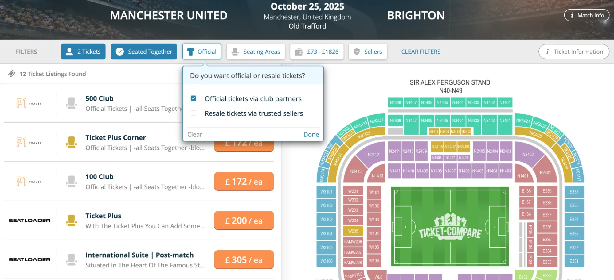 Virallisten lippujen valinta Man U