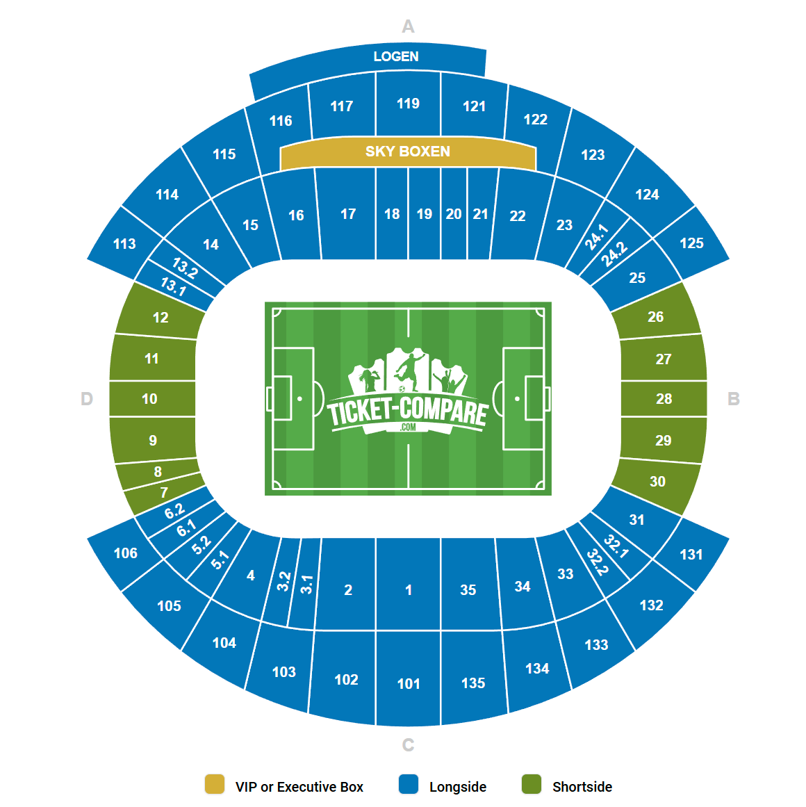Red Bull Arena Istumapaikkakartta