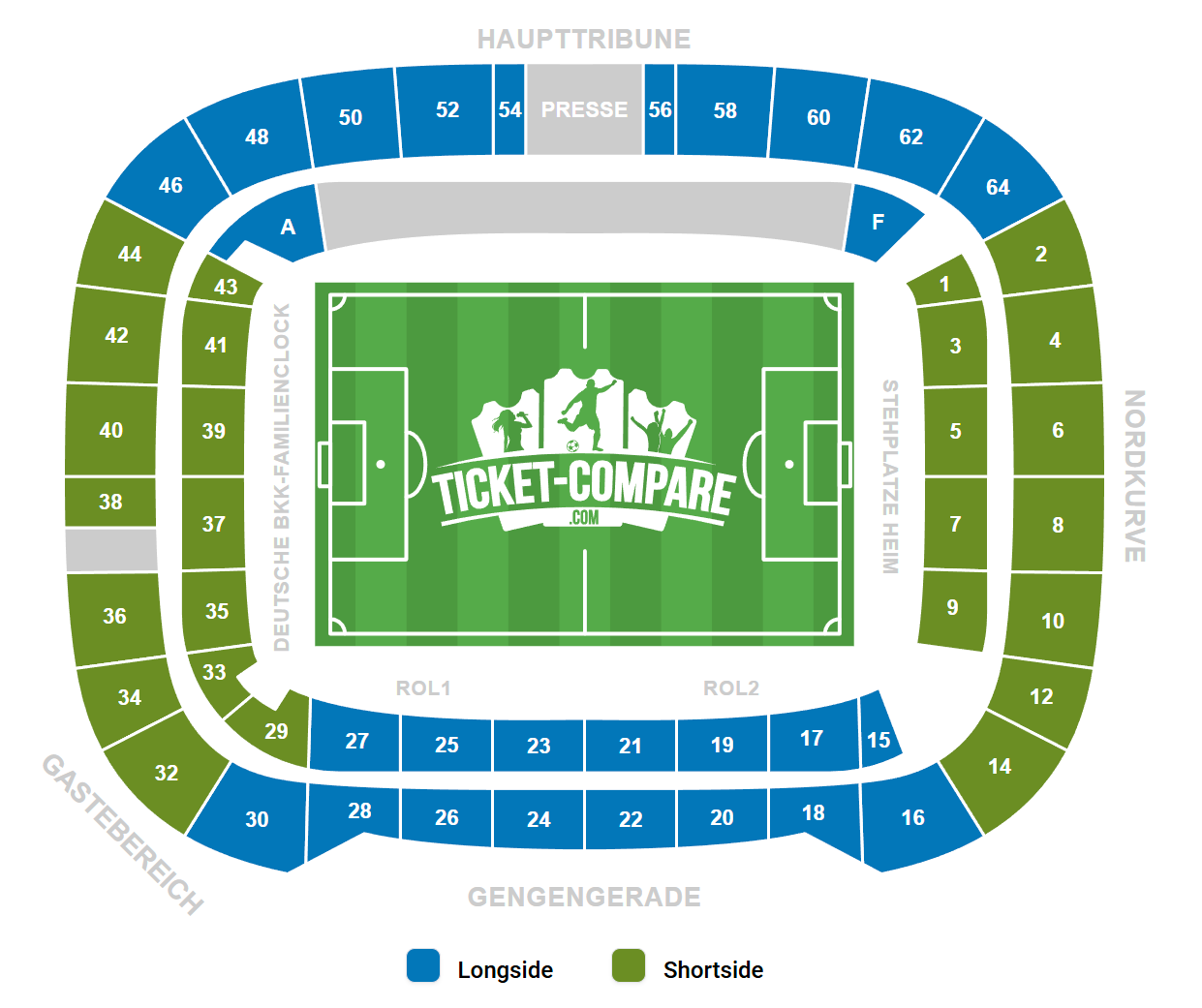 Volkswagen Arena Istumapaikkakartta
