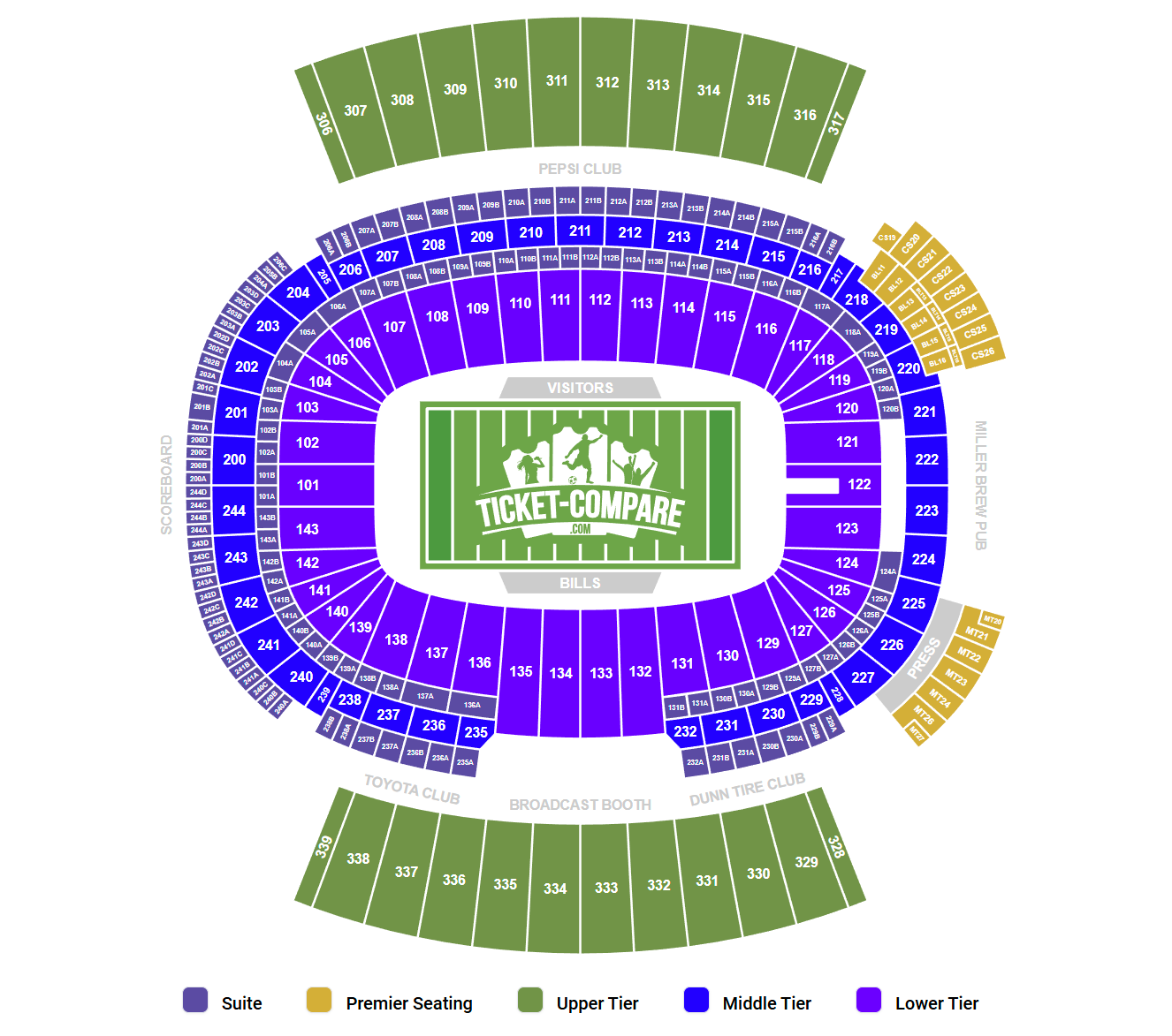Highmark Stadium Seating Chart
